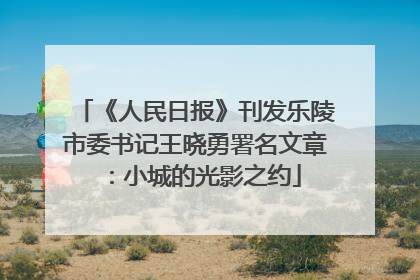 《人民日报》刊发乐陵市委书记王晓勇署名文章：小城的光影之约