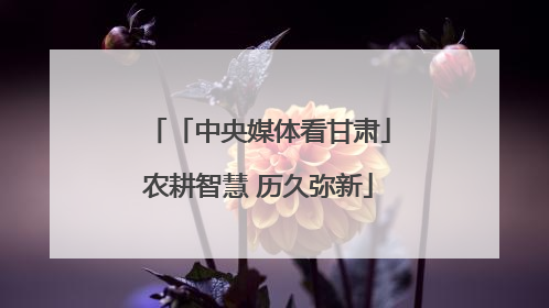 「中央媒体看甘肃」农耕智慧 历久弥新