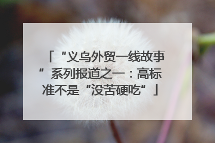 “义乌外贸一线故事”系列报道之一：高标准不是“没苦硬吃”