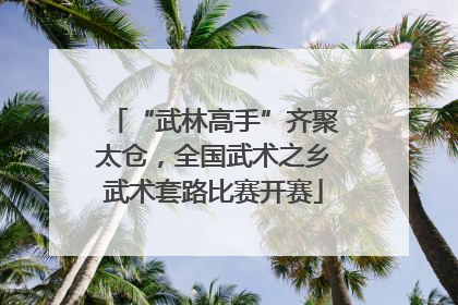 “武林高手”齐聚太仓，全国武术之乡武术套路比赛开赛