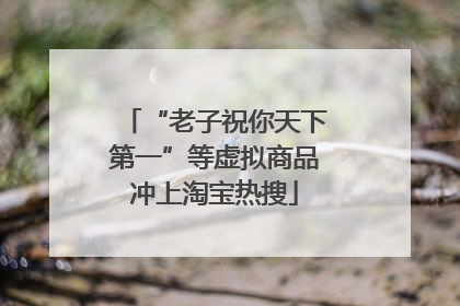 “老子祝你天下第一”等虚拟商品冲上淘宝热搜