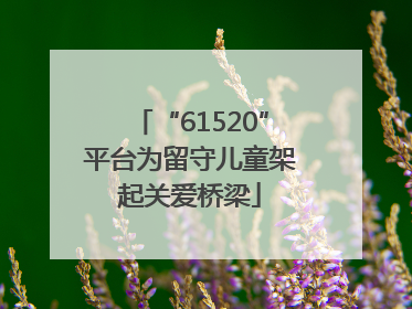 “61520”平台为留守儿童架起关爱桥梁