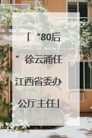 “80后”徐云涌任江西省委办公厅主任