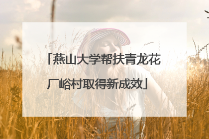 燕山大学帮扶青龙花厂峪村取得新成效