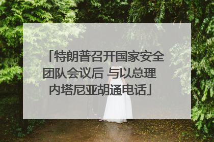 特朗普召开国家安全团队会议后 与以总理内塔尼亚胡通电话