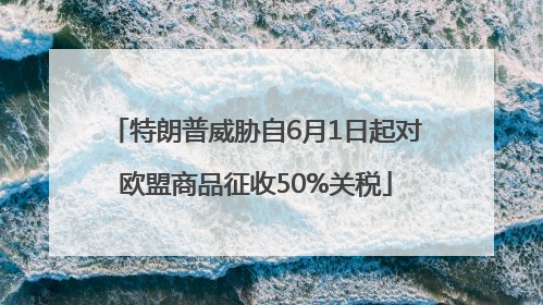 特朗普威胁自6月1日起对欧盟商品征收50%关税