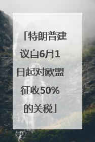 特朗普建议自6月1日起对欧盟征收50%的关税