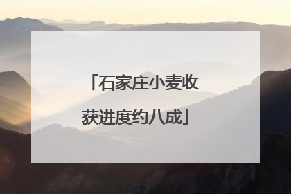 石家庄小麦收获进度约八成
