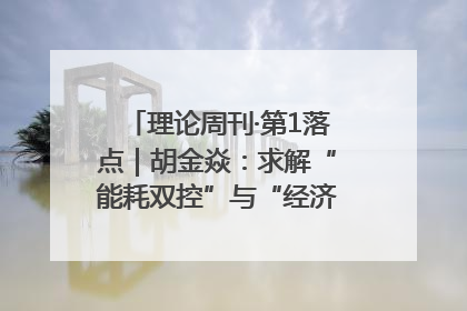 理论周刊·第1落点｜胡金焱：求解“能耗双控”与“经济增长”矛盾