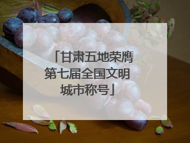 甘肃五地荣膺第七届全国文明城市称号