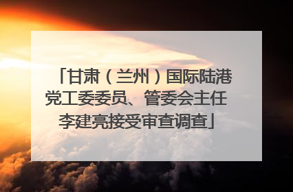 甘肃（兰州）国际陆港党工委委员、管委会主任李建亮接受审查调查