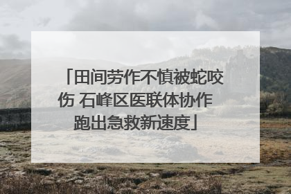 田间劳作不慎被蛇咬伤 石峰区医联体协作跑出急救新速度