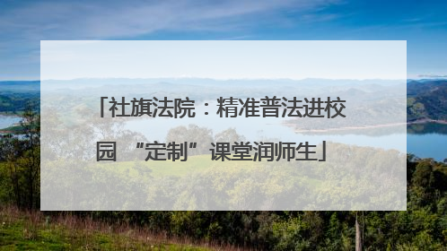 社旗法院：精准普法进校园 “定制”课堂润师生