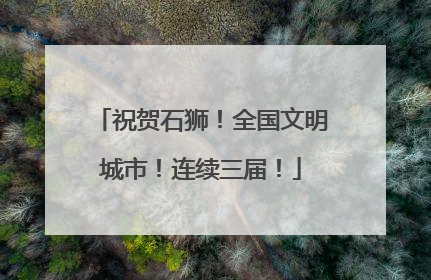 祝贺石狮！全国文明城市！连续三届！