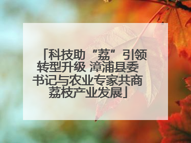 科技助“荔”引领转型升级 漳浦县委书记与农业专家共商荔枝产业发展