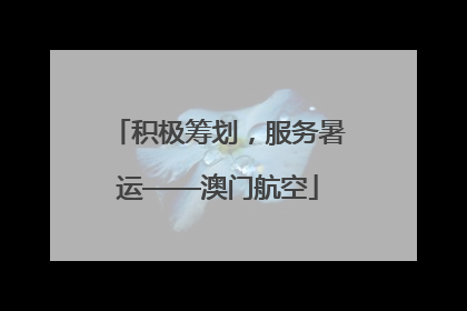 积极筹划，服务暑运——澳门航空