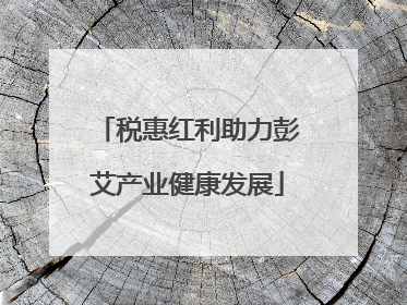 税惠红利助力彭艾产业健康发展