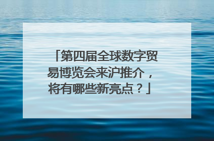 第四届全球数字贸易博览会来沪推介，将有哪些新亮点？