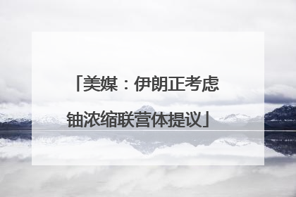 美媒：伊朗正考虑铀浓缩联营体提议