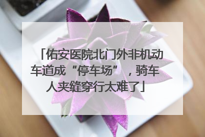 佑安医院北门外非机动车道成“停车场”，骑车人夹缝穿行太难了