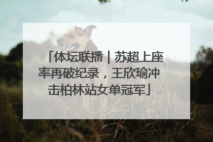 体坛联播｜苏超上座率再破纪录，王欣瑜冲击柏林站女单冠军
