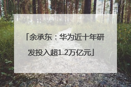 余承东：华为近十年研发投入超1.2万亿元