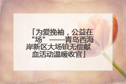 为爱挽袖，公益在“场”——青岛西海岸新区大场镇无偿献血活动温暖收官