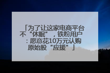 为了让这家电商平台不“休眠”，铁粉用户：愿意花10万元认购原始股“应援”