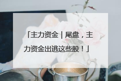 主力资金｜尾盘，主力资金出逃这些股！
