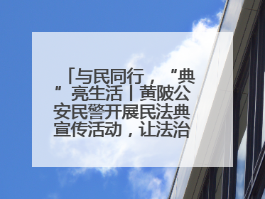 与民同行，“典”亮生活丨黄陂公安民警开展民法典宣传活动，让法治精神在群众心中落地生根