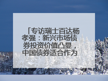 专访瑞士百达杨孝强：新兴市场债券投资价值凸显，中国债券适合作为“稳定器”