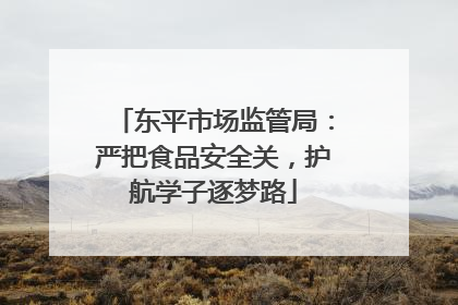 东平市场监管局：严把食品安全关，护航学子逐梦路