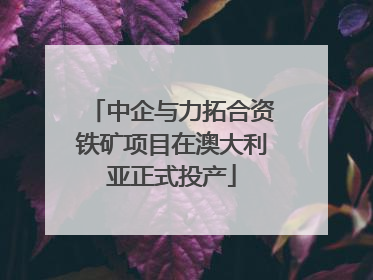 中企与力拓合资铁矿项目在澳大利亚正式投产