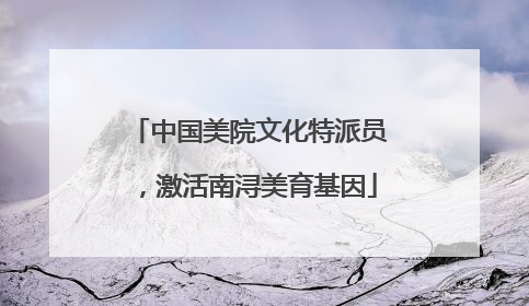 中国美院文化特派员，激活南浔美育基因