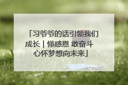 习爷爷的话引领我们成长｜懂感恩 敢奋斗 心怀梦想向未来