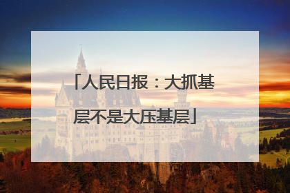 人民日报：大抓基层不是大压基层