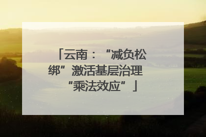 云南：“减负松绑”激活基层治理“乘法效应”