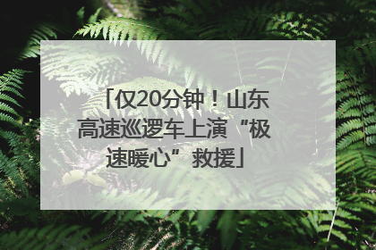 仅20分钟！山东高速巡逻车上演“极速暖心”救援
