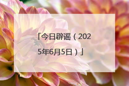 今日辟谣（2025年6月5日）