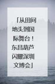从田间地头到国际舞台！东昌葫芦闪耀深圳文博会