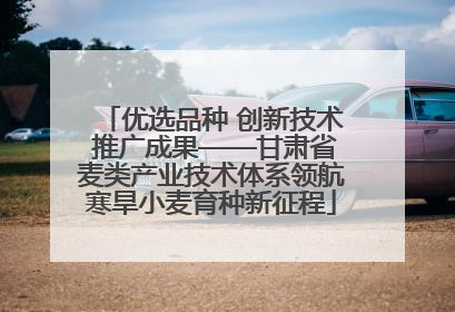 优选品种 创新技术 推广成果——甘肃省麦类产业技术体系领航寒旱小麦育种新征程