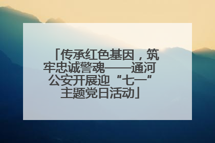 传承红色基因，筑牢忠诚警魂——通河公安开展迎“七一”主题党日活动