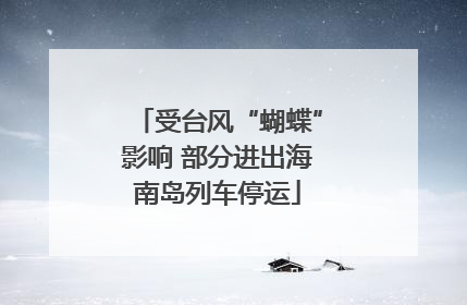 受台风“蝴蝶”影响 部分进出海南岛列车停运