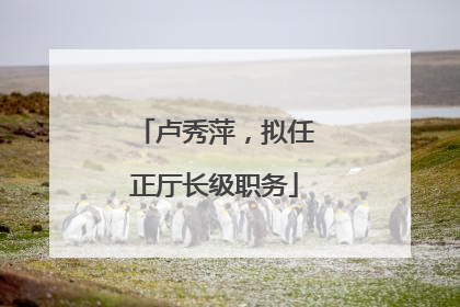 卢秀萍，拟任正厅长级职务