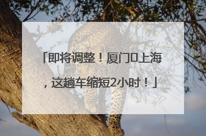 即将调整！厦门⇌上海，这趟车缩短2小时！