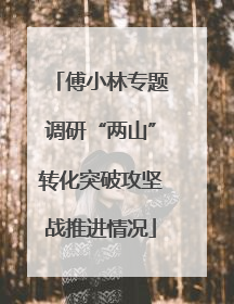 傅小林专题调研“两山”转化突破攻坚战推进情况