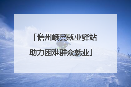 儋州峨蔓就业驿站助力困难群众就业