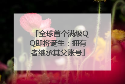 全球首个满级QQ即将诞生：拥有者继承其父账号