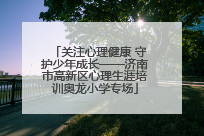 关注心理健康 守护少年成长——济南市高新区心理生涯培训奥龙小学专场