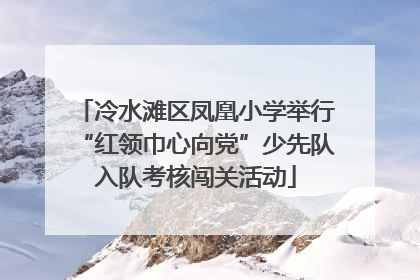冷水滩区凤凰小学举行“红领巾心向党”少先队入队考核闯关活动
